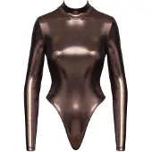 Cottelli collection Golden Long-sleeved Thong Body