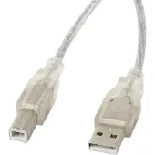 Lanberg AM-BM Ferrite USB 2.0 -kaapeli 1,8 m läpinäkyvä