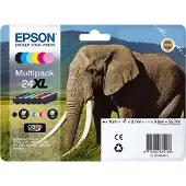 Epson Elephant Multipack 6-colours 24 Claria Photo HD Ink, Perusvärintuotto, Musta, Syaani, Vaalea syaani, Magenta, Vaalea Magenta, Keltainen, 5,1 ...