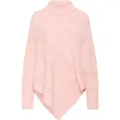 Cream Crholiday Turtelneck Poncho - Pink - ONE SIZE