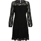 Cream Crkit Lace Ls Dress - Zally Fit - Black - L