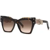 Philipp Plein Aurinkolasit SPP175S 57/16/140 Tumma kiiltävä avana Acetat NAISET SPP175S