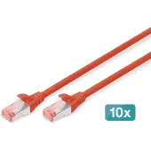 Digitus CAT 6 S-FTP PATCH CORD, CU, LSZH AWG 27/7, LENGTH 2 M, 10 PIECES, COLOR RED (DK-1644-020-R-10)