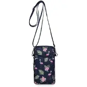 INF Monitoiminen suurikokoinen puhelinlaukku ja tarvikelaukku säädettävällä hihnalla Flamingo Pattern