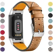 INF Aito nahkaranneke Fitbit Charge 5/6:lle coffee