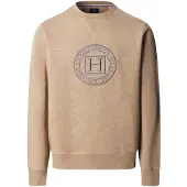 Hackett London for man. HM5800112 Beige H Crew Sweatshirt (XL), Casual, Cotton