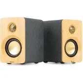 Audizio KS16 aktiiviset kirjahyllykaiuttimet, 100 W BT, bambunvärinen