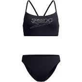 Speedo Endurance+ Logo Thin Strap Two Piece - Black - 36