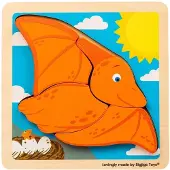 Bigjigs Wooden Shape Puzzle Pterodactyl - 4 pcs.