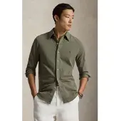 Ralph Lauren Featherweight Mesh-Lsl-Knt - Khaki green - S