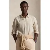 Ralph Lauren Custom Fit Linen Shirt - Cream - L