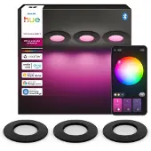 Philips Hue Slim upotettava valaisin, S, musta, 3 kpl