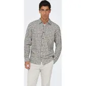 Only & Sons Onsgudmund Ls Checked Shirt Noos - Cream - L