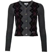 Ganni Fine Merino Jacquard Cardigan - Grey - S