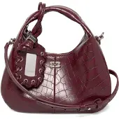 Ganni Hobo Mini Croco - Burgundy - ONE SIZE