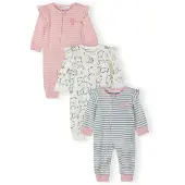 MINOTI Potkuhousut/body vaalea pinkki / valkoinen