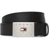 Tommy Hilfiger Vyö 'Flag Plaque' musta / hopea