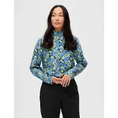 Selected Slfjana Ls Aop Top B - Blue - 34