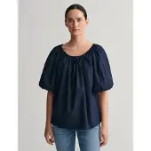 Gant Gathered Blouse - Blue - 32