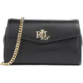Ralph Lauren Tanner Crossbody-laukku Nahka 19 cm Musta