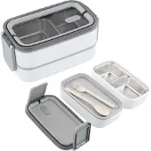 Hobby Hall Premium ruostumattomasta teräksestä valmistettu Bento-eväsrasia, valkoinen
