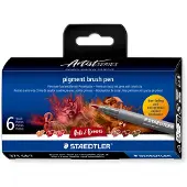 Staedtler Pigment Arts Brush Pen 6-setti Red/Brown