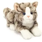 Teddy HERMANN® Lying Cat Grey 20 Cm - Grey - 20 CM