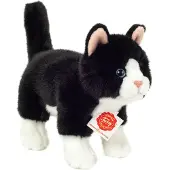 Teddy HERMANN® Standing Cat Black-White 20 Cm - Black - 20 CM