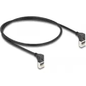 DeLOCK – RJ45 Network Cable Cat.6A S/FTP Slim 90° upwards / upwards angled 0.5 m black (80280)