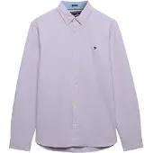 Superdry for man. M4011100A Lilac Preppy Oxford Shirt (L), Casual, Purple, Cotton, Long sleeve