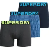 Superdry for man. M3110452C Set of 3 boxer shorts Design blue, navy, black (L), Homewear, Cotton