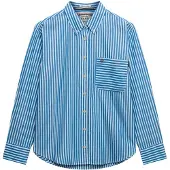 Superdry for woman. W4010541A Relaxed Poplin Shirt blue (XXS), Casual, Cotton, Long sleeve