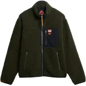Superdry for man. M2014141A Vintage Retro Full Green Fleece (L), Casual, Polyester