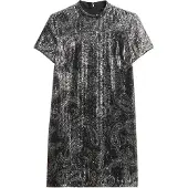 Superdry for woman. W8012021A Silver Sequin Dress (XL), Party, Polyester, Short sleeve