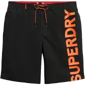 Superdry for man. M3010238A Classic black swimming costume (M), Beachwear, Recycled Polister, Sustainable