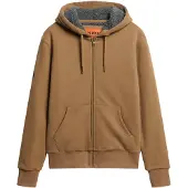 Superdry for man. M2013749A Hoodie with zipped hood and brown sheepskin lining (M), Casual, Cotton, Sustainable