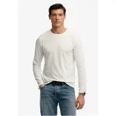 Superdry Classic Cotton Linen Ls Top - Cream - XXL