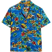 Superdry for woman. W4010419A Beach Resort Shirt blue (M), Casual, Viscose, Short sleeve