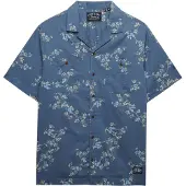 Superdry S/S Printed Beach Shirt - Blue - XL