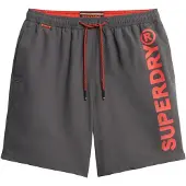 Superdry for man. M3010248A 43.2 cm swimming costume with grey sporty graphics (S), Beachwear, Recycled Polister, Sustainable