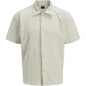 Jack & Jones Jcointerlude Plisse Shirt Ss - Cream - S