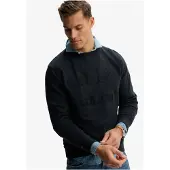 Superdry for man. M2014382A Sweatshirt Vintage Athletic Tonal navy (XL), Black, Casual, Cotton