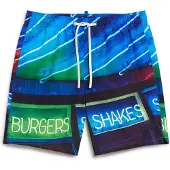 Superdry for man. M3010233A Blue photo print swimming costume (M), Beachwear, Recycled Polister, Sustainable
