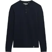Superdry for man. M6010903A Merchant Store T-shirt Grandad navy (XXL), Casual, Cotton, Long sleeve