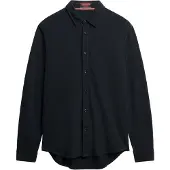 Superdry for man. M4011000A Vintage long-sleeved pique shirt with navy frayed fabric (L), Casual, Cotton, Long sleeve