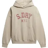 Superdry for woman. W2012452A Athletic Essentials Relax beige sweatshirt (XS), Casual, Cotton
