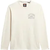 Superdry for man. M6010888A Athletic Essential T-shirt off-white (XL), Casual, Cotton, Long sleeve