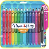 Paper Mate InkJoy, Sisäänvedettävä geelikynä, Valikoidut värit, Monivärinen, Keskikokoinen, Kupla, 14 kpl (1985481)