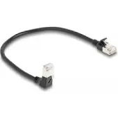 DeLOCK – RJ45 Network Cable Cat.6A S/FTP Slim 90° downwards angled / straight 0.25 m black (80303)