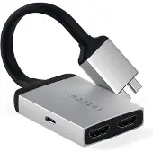 Satechi USB-C Dual HDMI 4K 60Hz Adapter Silver